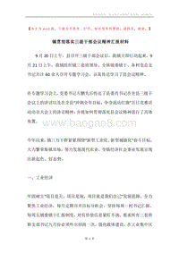 镇贯彻落实三级干部会议精神汇报材料.docx
