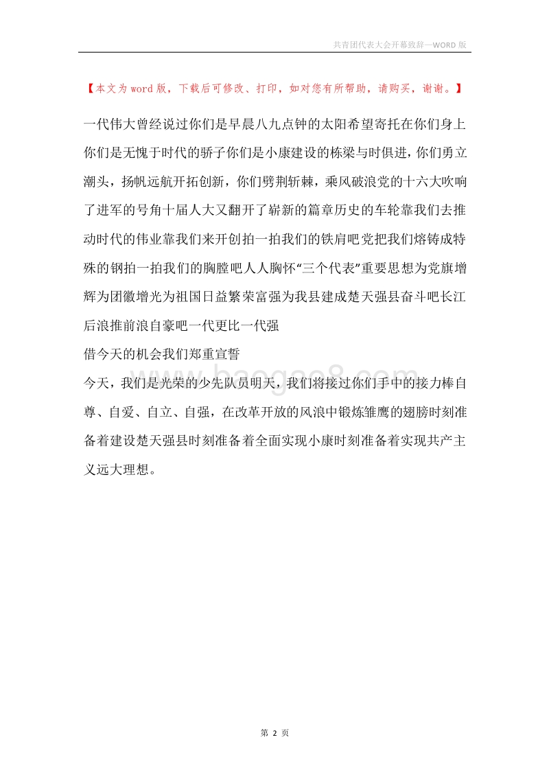 共青团代表大会开幕致辞.docx_第2页