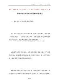 2019年全区安全生产应急管理工作要点.docx