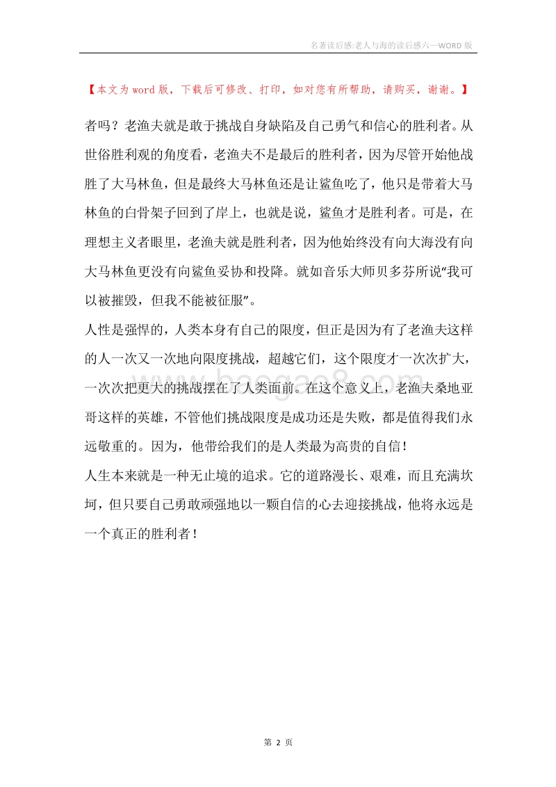 名著读后感-老人与海的读后感六.docx_第2页