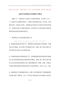 2019年全县职业卫生监管工作要点.docx