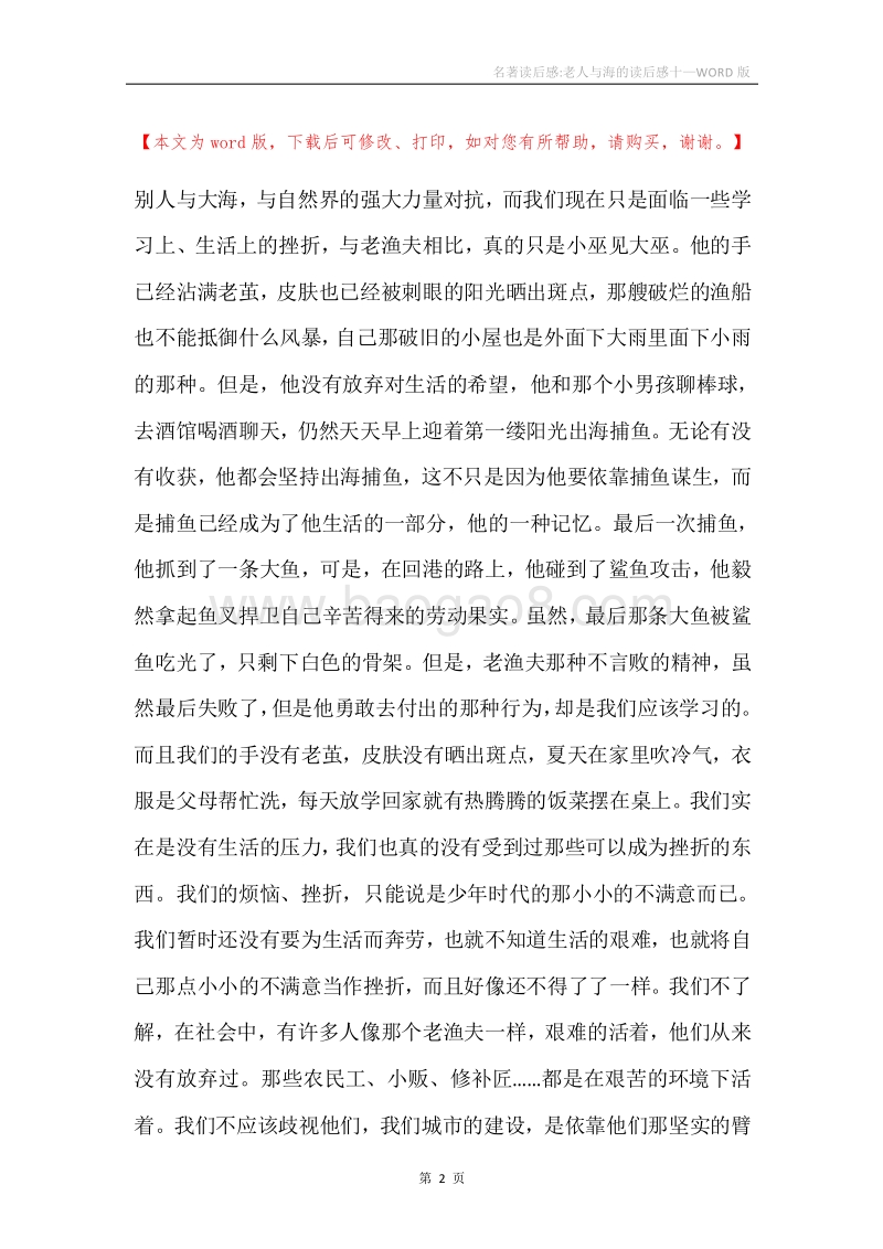 名著读后感-老人与海的读后感十_1.docx_第2页
