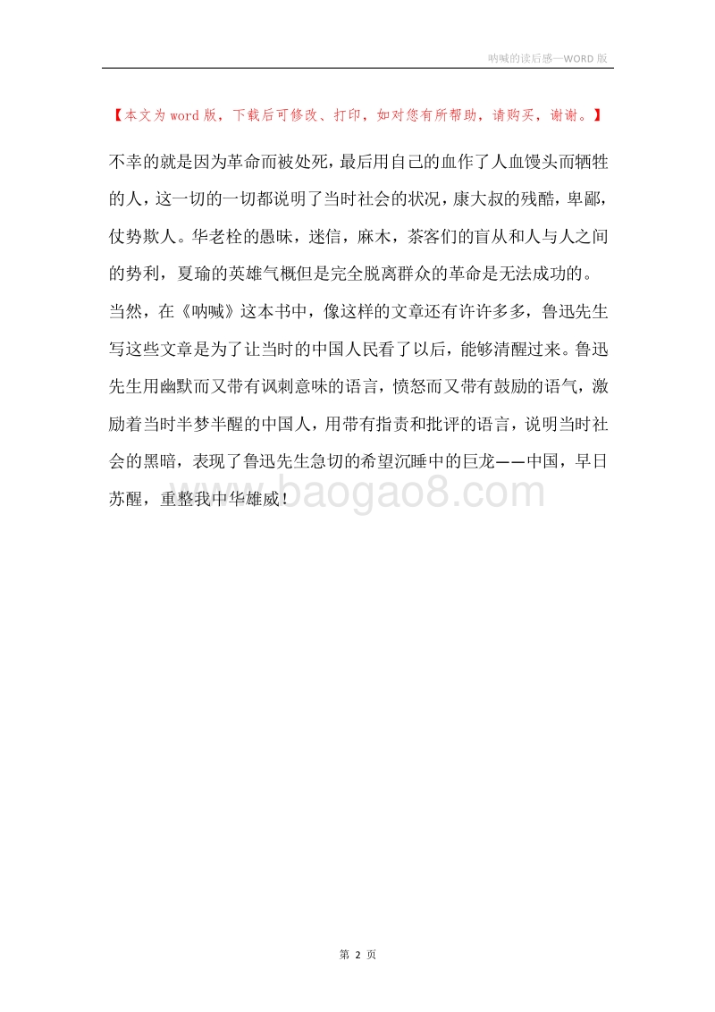 呐喊的读后感.docx_第2页