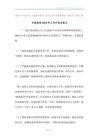 中医医院2019年工作计划及要点.docx
