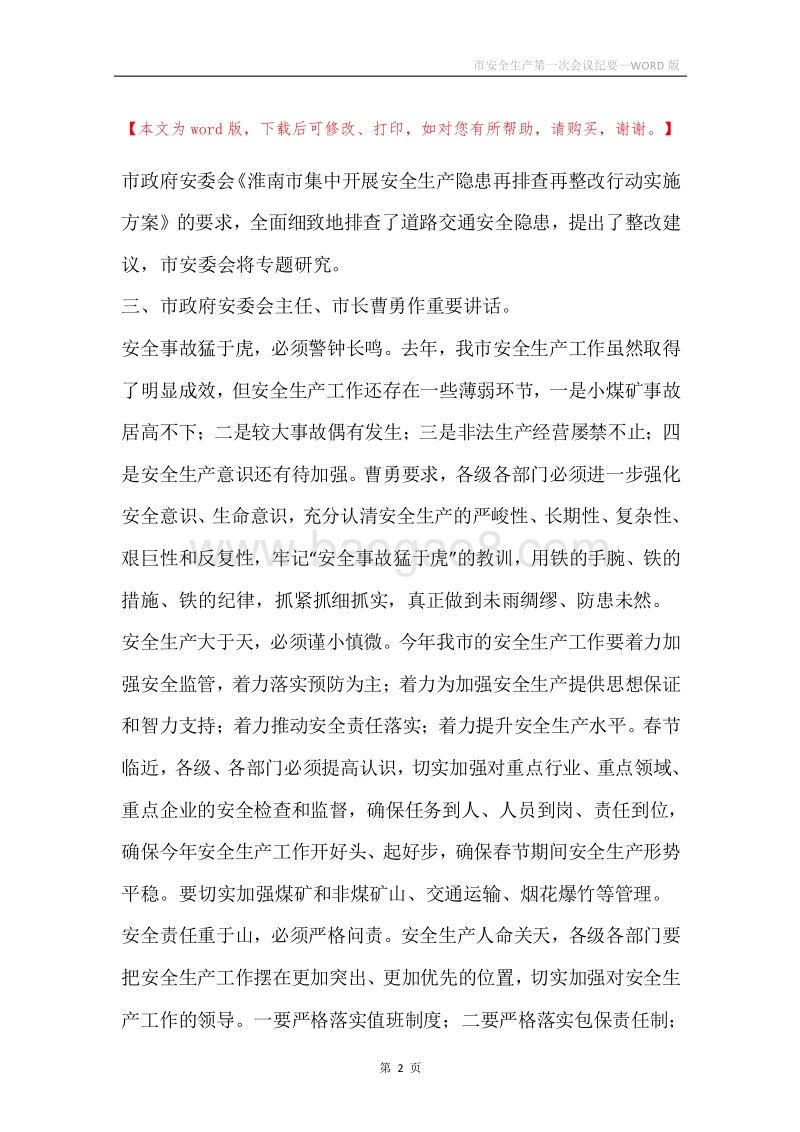 市安全生产第一次会议纪要.docx_第2页