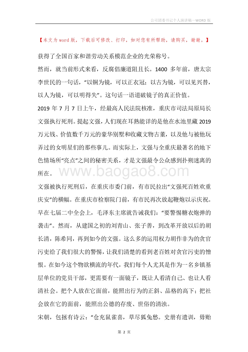 公司团委书记个人演讲稿.docx_第2页
