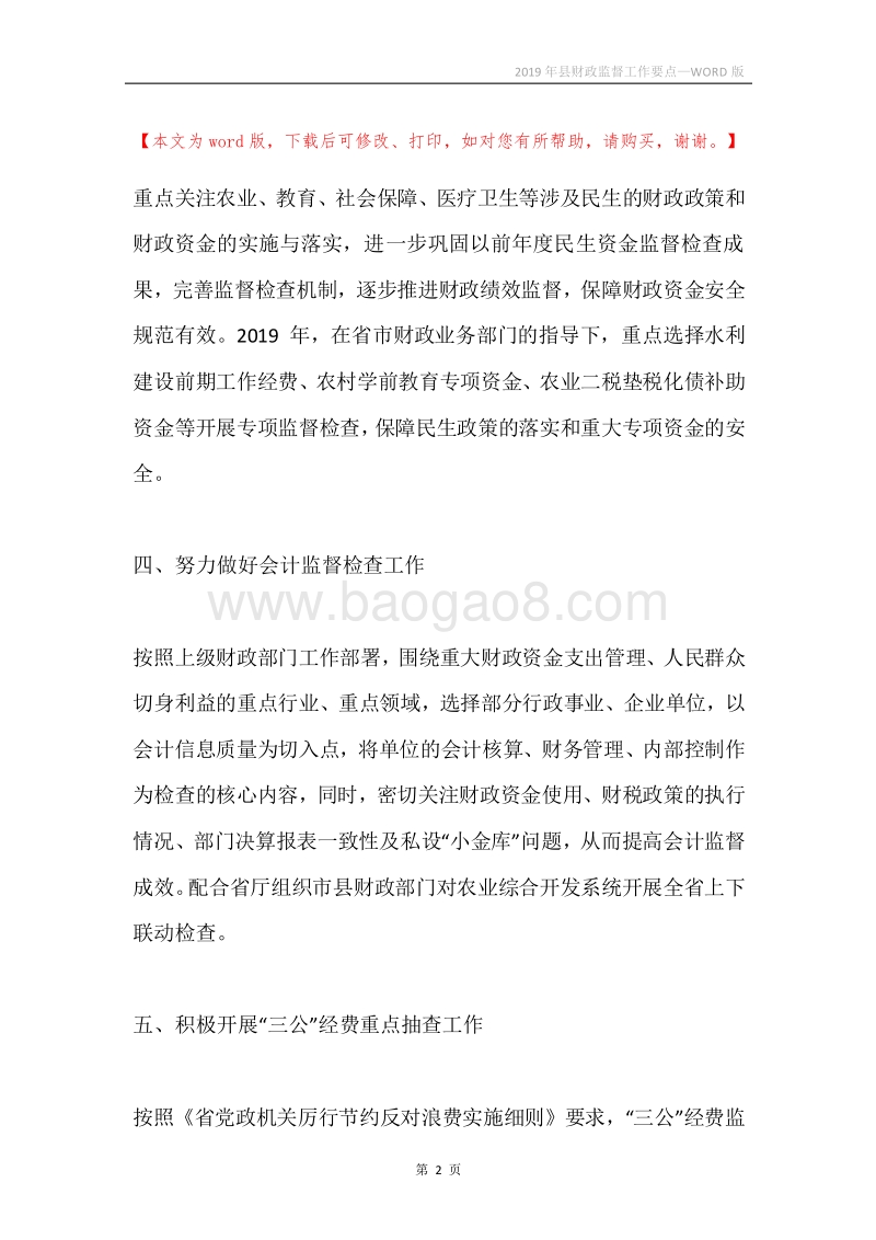 2019年县财政监督工作要点.docx_第2页