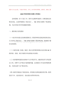 2019年某市统计法制工作要点.docx