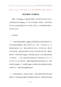 新农村建设工作进展状况.docx