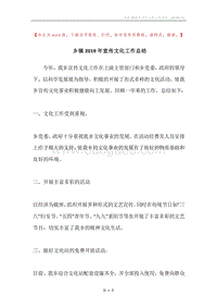 乡镇2019年宣传文化工作总结.docx