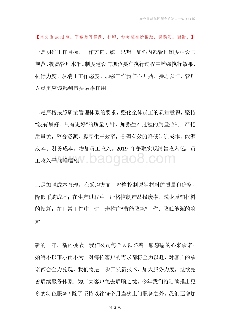 在公司新年团拜会的发言.docx_第2页