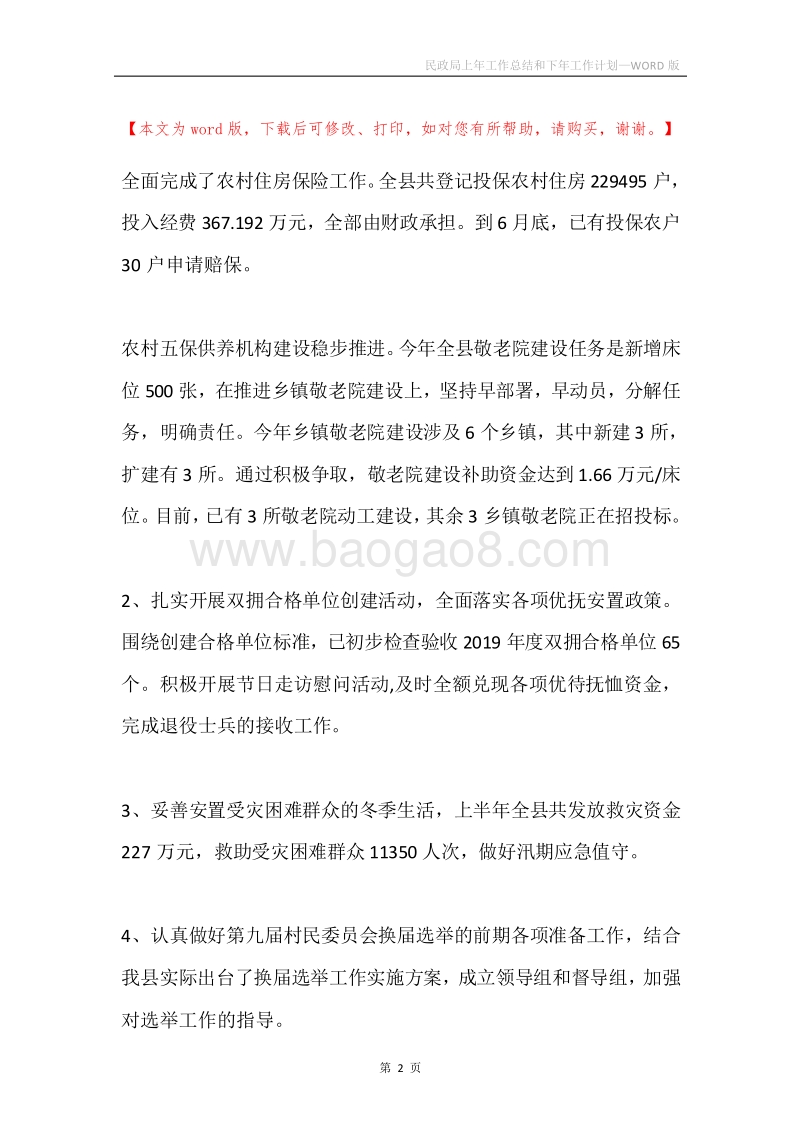 民政局上年工作总结和下年工作计划.docx_第2页