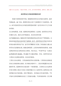 农村劳动力市场发育程度分析.docx