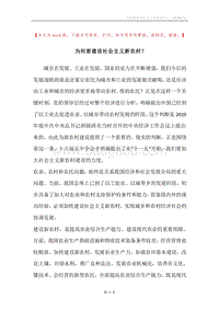 为何要建设社会主义新农村？.docx
