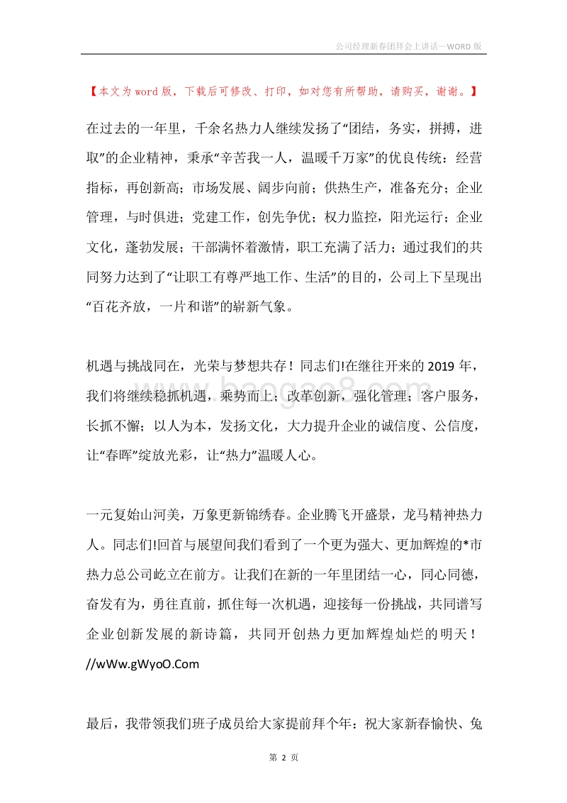 公司经理新春团拜会上讲话.docx_第2页