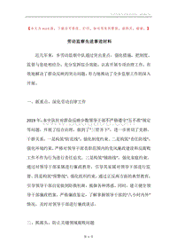 劳动监察先进事迹材料.docx