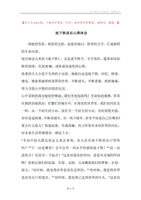 地下铁读后心得体会.docx