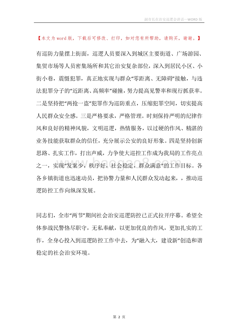 副市长在治安巡逻会讲话.docx_第2页
