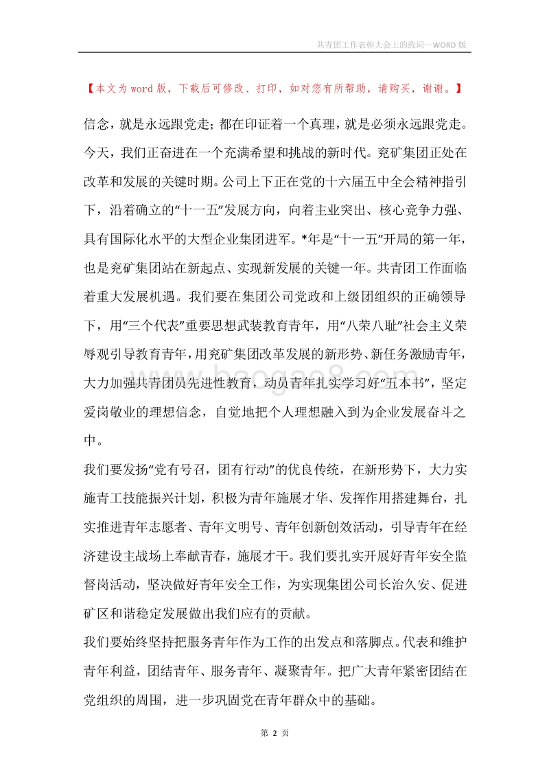 共青团工作表彰大会上的致词.docx_第2页
