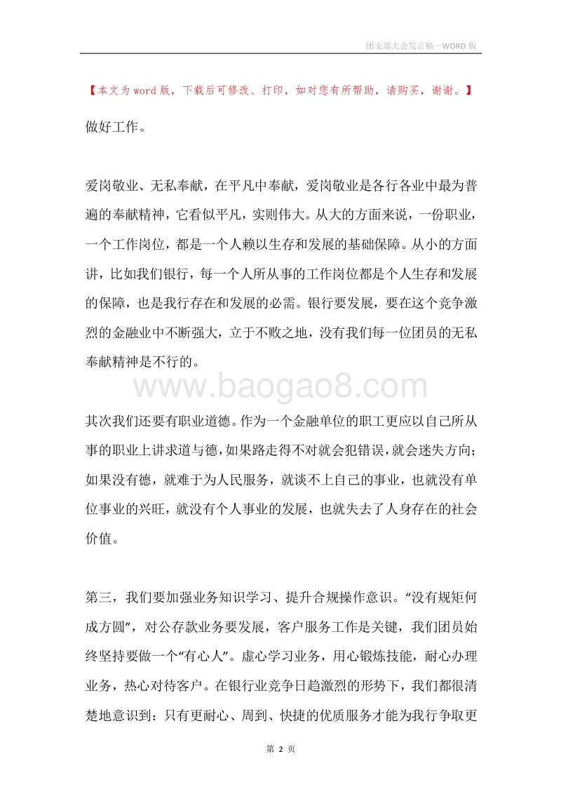 团支部大会发言稿.docx_第2页