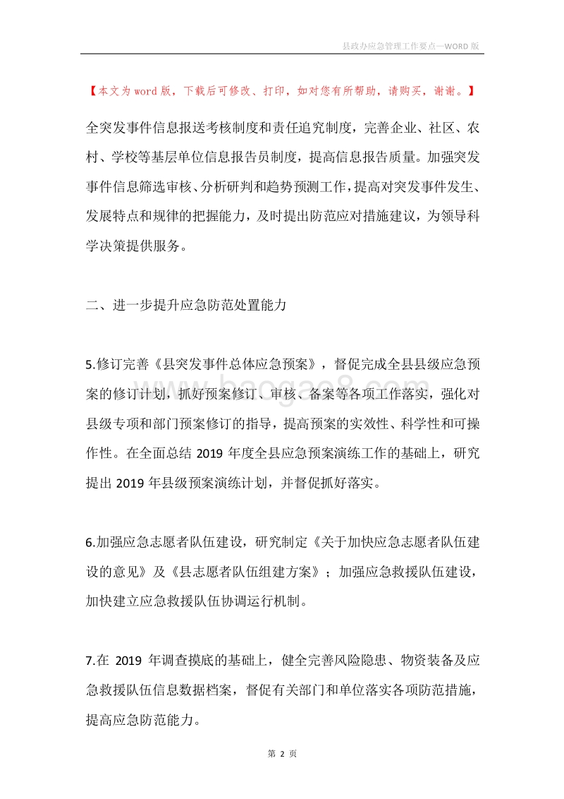 县政办应急管理工作要点.docx_第2页