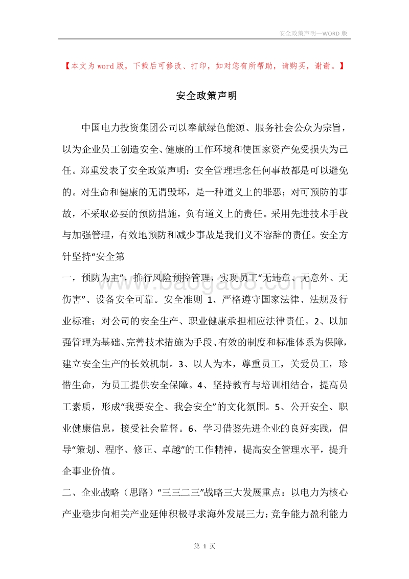 安全政策声明.docx_第1页