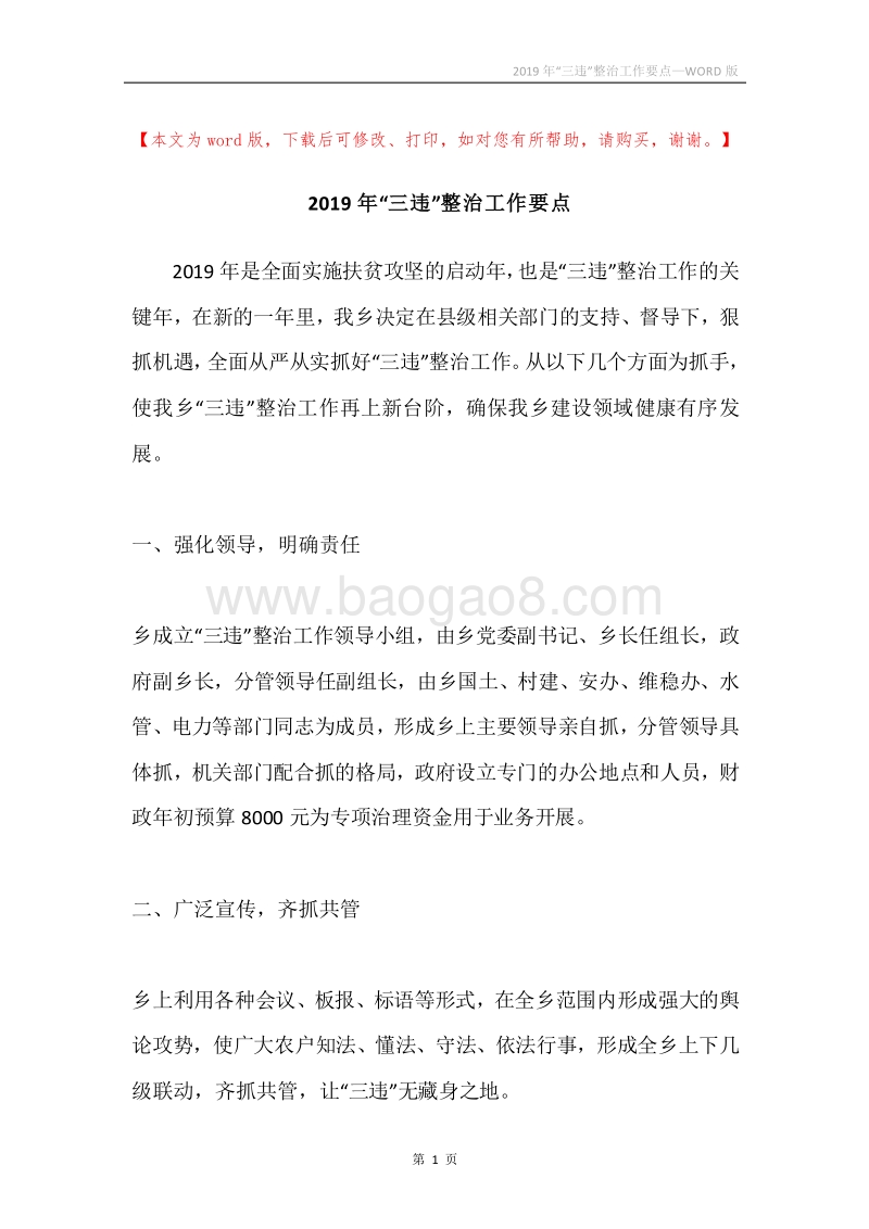 2019年“三违”整治工作要点.docx_第1页