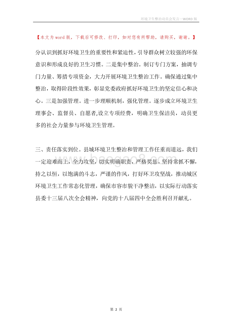 环境卫生整治动员会发言.docx_第2页