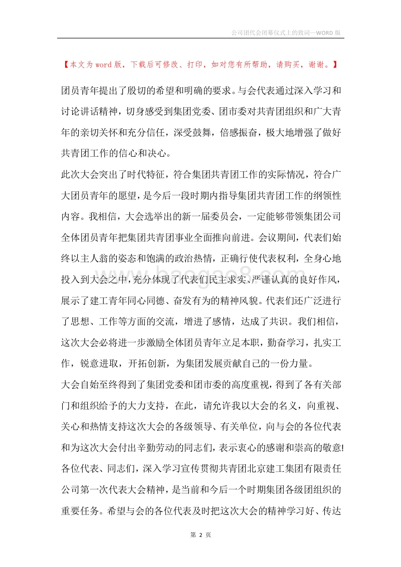 公司团代会闭幕仪式上的致词.docx_第2页