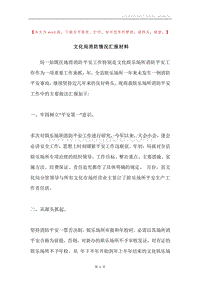 文化局消防情况汇报材料.docx