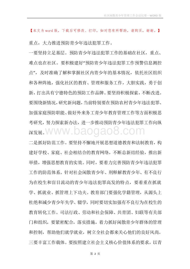 社区闲散青少年管理工作会议纪要.docx_第2页