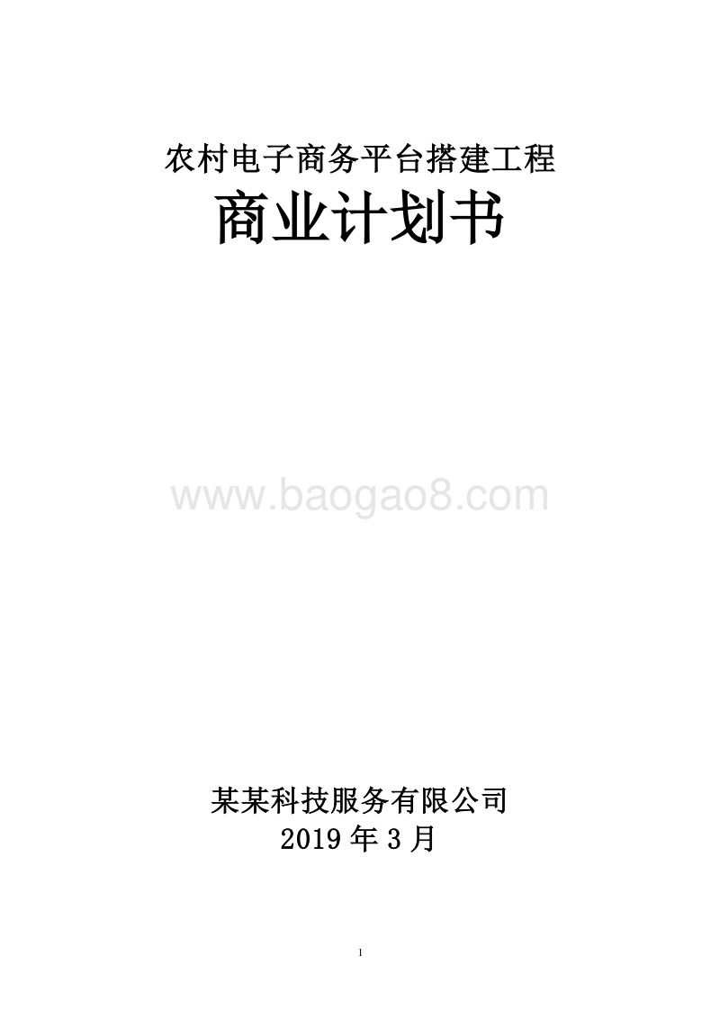 农村电子商务平台搭建工程商业计划书.doc_第1页