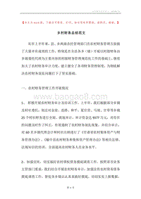 乡村财务总结范文.docx