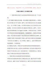 乡镇企业解决三农问题的关键.docx