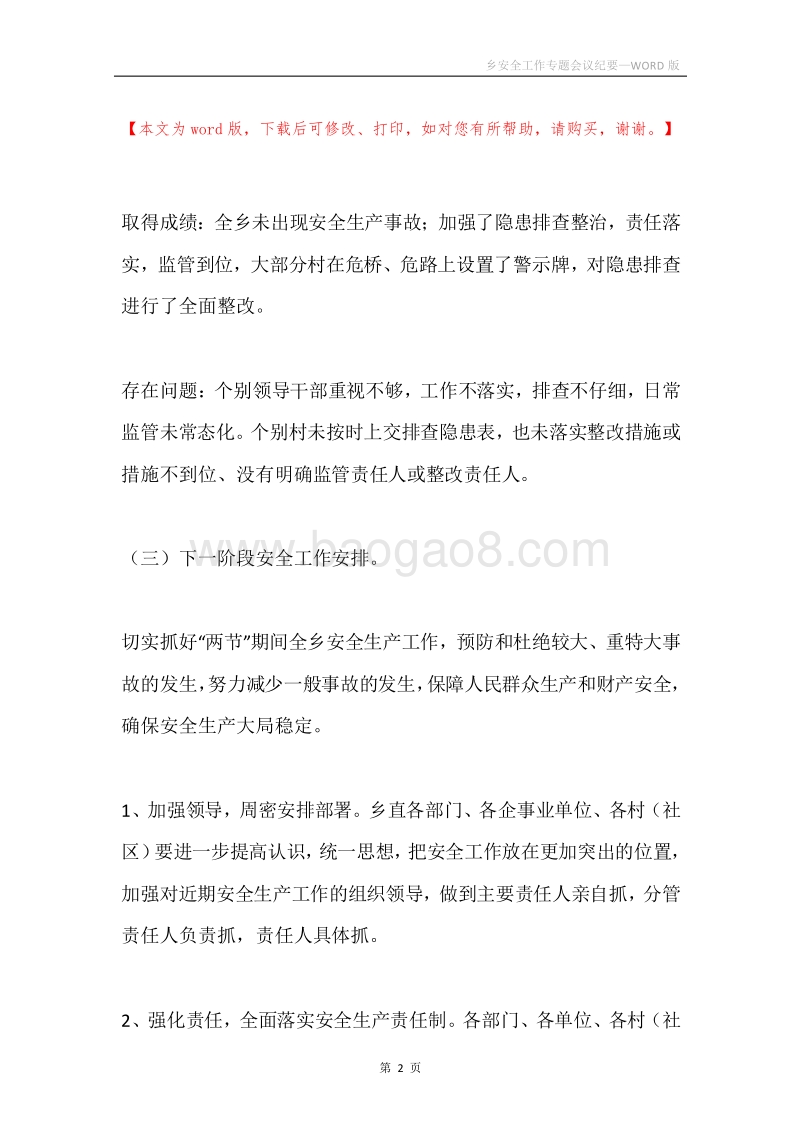 乡安全工作专题会议纪要.docx_第2页