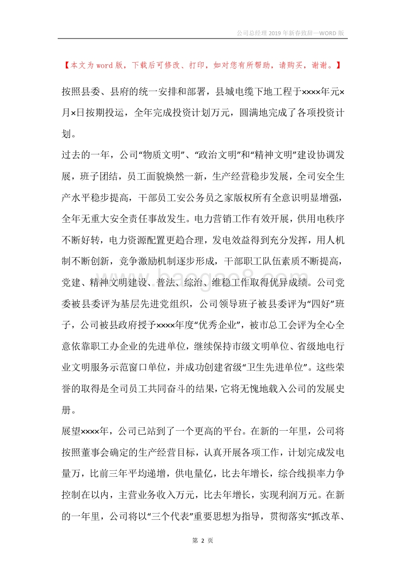公司总经理2019年新春致辞.docx_第2页