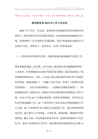 规划建设局2019年上年工作总结.docx