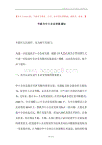 市政办中小企业发展通知.docx