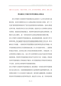 劳动服务工作践行科学发展观心得体会.docx