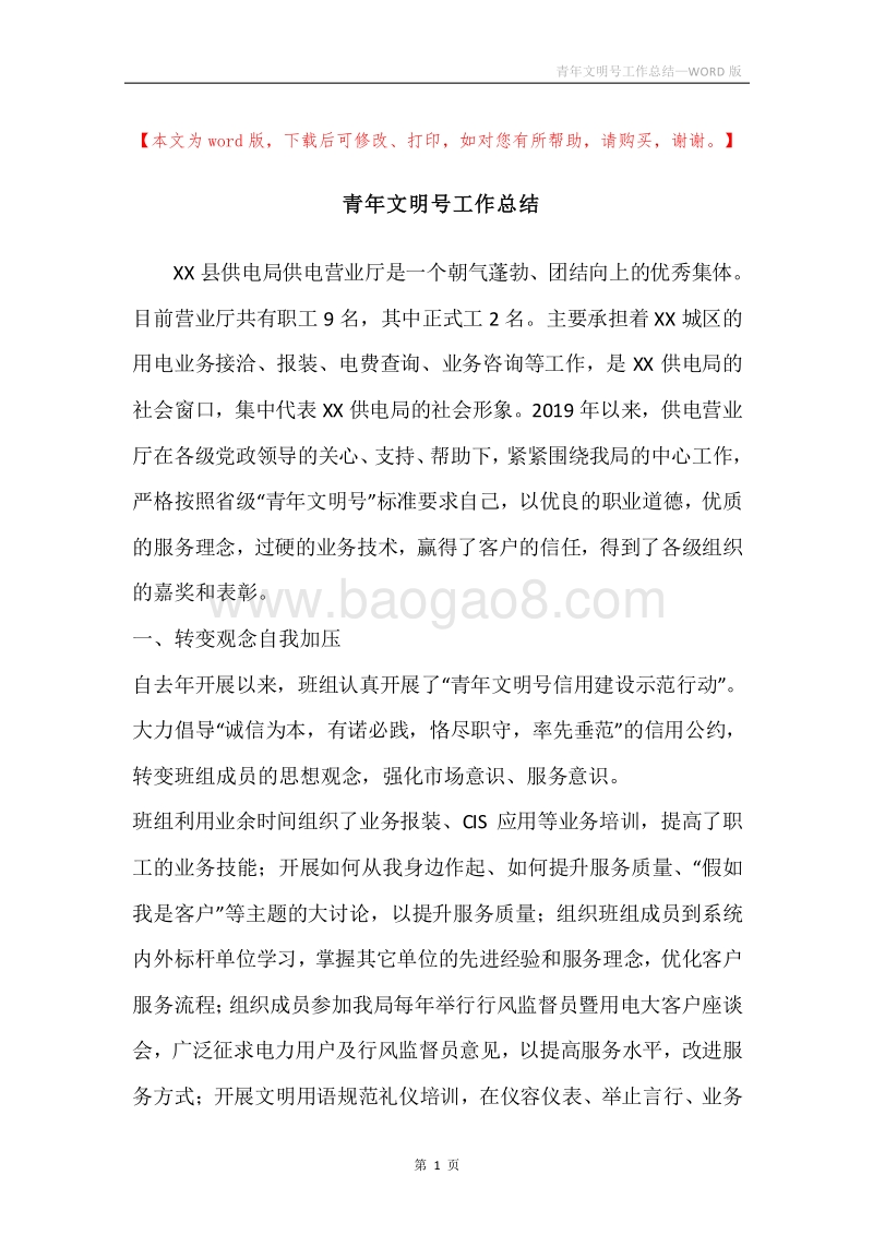青年文明号工作总结.docx_第1页