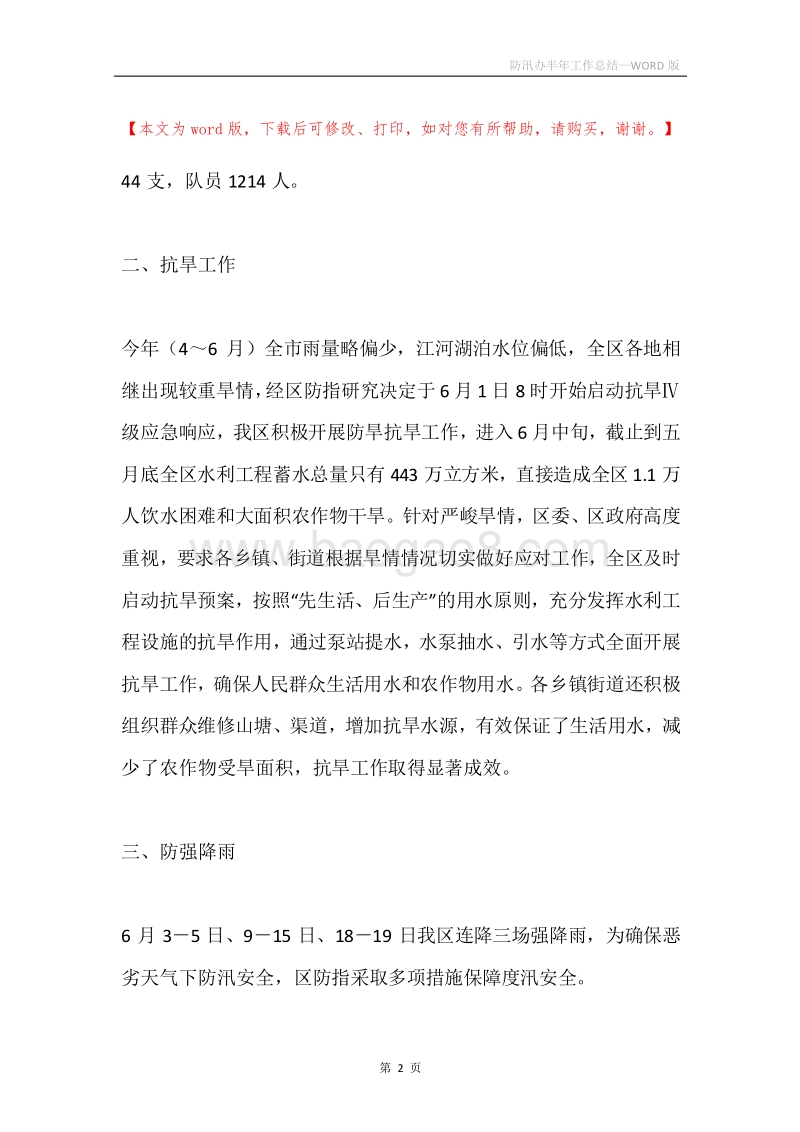 防汛办半年工作总结.docx_第2页