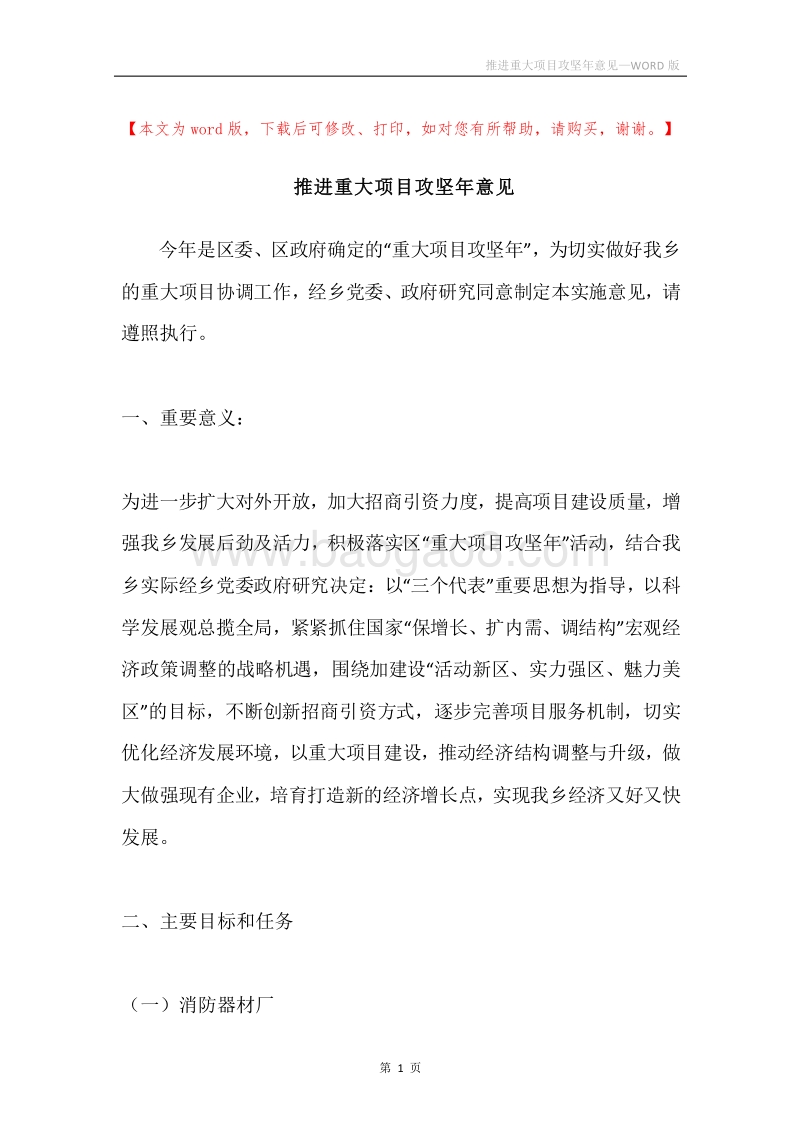 推进重大项目攻坚年意见.docx_第1页