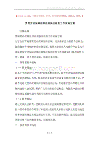 贯彻劳动保障法律法规执法检查工作实施方案.docx