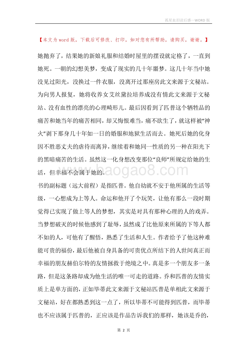 孤星血泪读后感.docx_第2页
