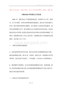 乡镇2019年信息化工作总结.docx