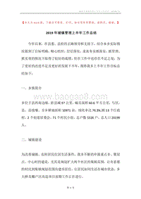 2019年城镇管理上半年工作总结.docx