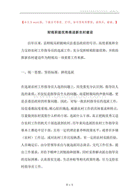 财税职能优势推进新农村建设.docx