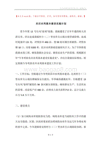 农田水利基本建设实施计划.docx