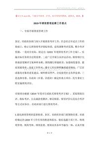 2019年绩效管理监察工作要点.docx