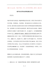 秘书长在劳动法律监督会讲话.docx